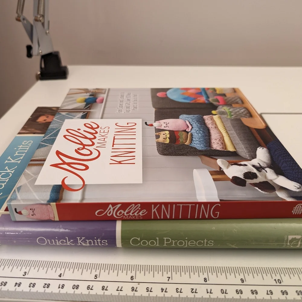2 Hand Knitting Books - Mollie Makes Knitting & Quick Knits Cool Projects
